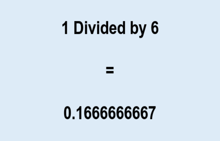 Steps for 1 Divided by 6