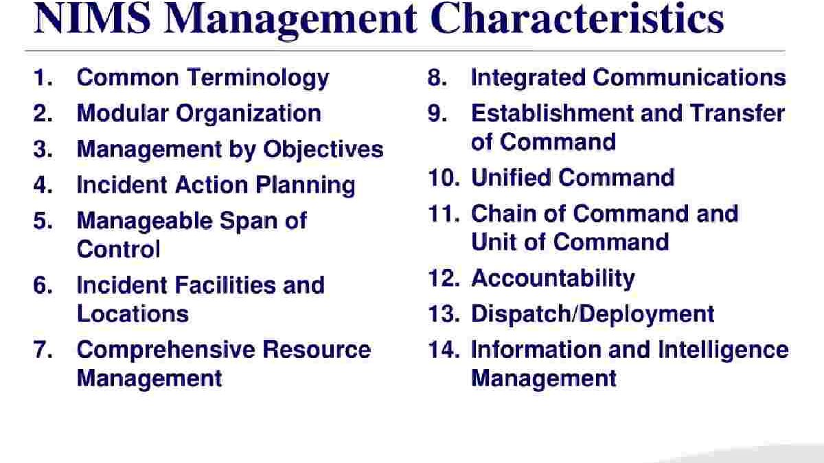 Which Item Is Included In The NIMS Management Characteristic Of Accountability?