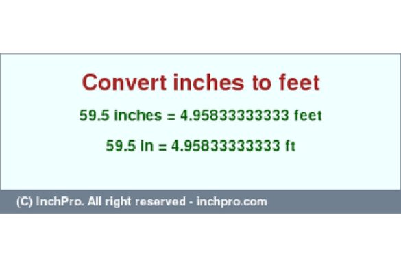 59.5 Inches to Feet