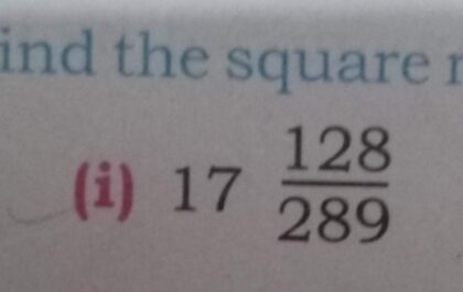 Root Square of 289